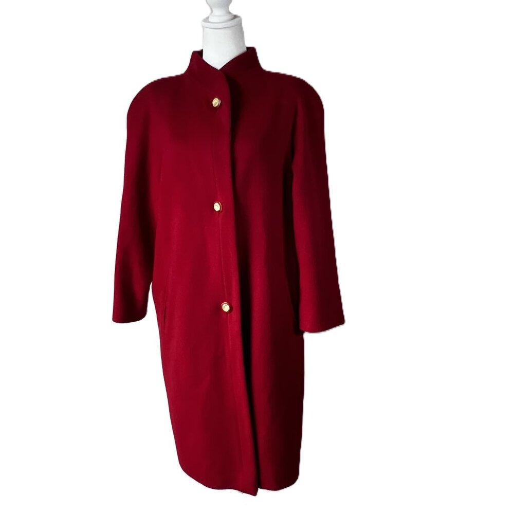 Vintage London Fog Pure Virgin Wool Coat Made in France RedGold ButtonPeacoat 6M